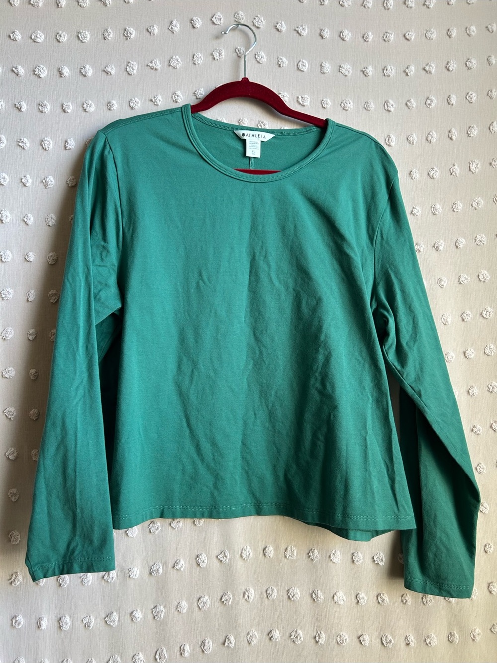 Athleta Women’s Essential Supima Cotton Long Sleeve Tee Sz XL Green